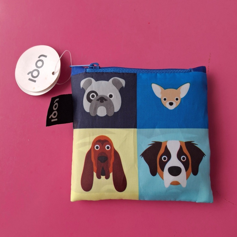 LOQI Stephen Cheetham Dogs Reusable Shopping Bag Tote Pug Chihuahua Terrier